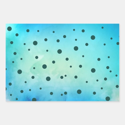 Aangepast Blauwgroen Birthday Wrapping Paper (Voorkant 2)