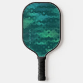 Aangepast Blauwgroen blauw Aqua Green Turquoise Mo Pickleball Paddle (Voorkant)