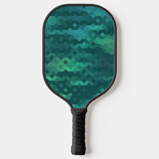 Aangepast Blauwgroen blauw Aqua Green Turquoise Mo Pickleball Paddle (Achterkant)