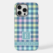 Aangepast Blauwgroen Blauw Geel Roze Geruit Patroo iPhone Hoesje (Achterkant)