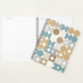 Aangepast Blauwgroen blauw groen buisbeige patroon Planner (Display)