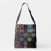 Aangepast Blauwgroen blauw groen, zwart Retropatro Crossbody Tas (Achterkant)