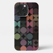 Aangepast Blauwgroen blauw groen, zwart Retropatro iPhone Hoesje (Achterkant)