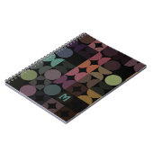 Aangepast Blauwgroen blauw groen, zwart Retropatro Notitieboek (Linkerzijde)