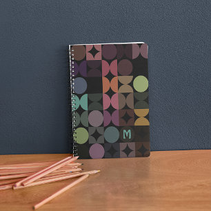 Aangepast Blauwgroen blauw groen, zwart Retropatro Notitieboek