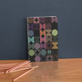 Aangepast Blauwgroen blauw groen, zwart Retropatro Notitieboek