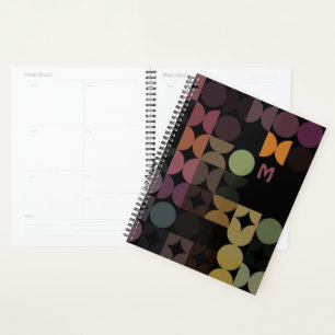 Aangepast Blauwgroen blauw groen, zwart Retropatro Planner