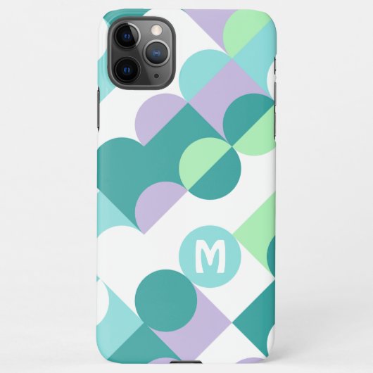 Aangepast Blauwgroen blauw Mint Green Retro Art Pa iPhone Hoesje (Achterkant)