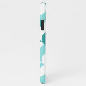 Aangepast Blauwgroen blauw Mint Green Retro Art Pa iPhone Hoesje (Rechterkant)