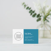 Aangepast blauwgroen blauw modern minimalistisch k visitekaartje (Staand voorkant)