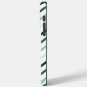 Aangepast Blauwgroen Blauw Monogram/Strepen Case-Mate iPhone Case (Achterkant / Links)