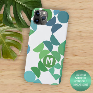 Aangepast Blauwgroen blauw Shamrock Green Retro Ar Case-Mate iPhone Case