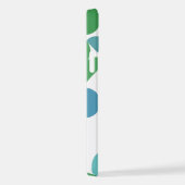 Aangepast Blauwgroen blauw Shamrock Green Retro Ar iPhone Hoesje (Rechterkant)