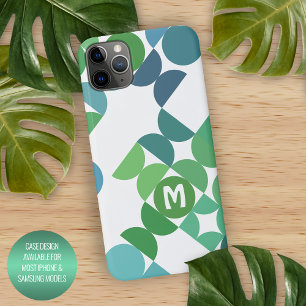 Aangepast Blauwgroen blauw Shamrock Green Retro Ar iPhone 12 Hoesje