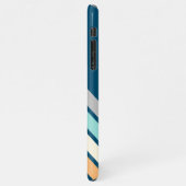 Aangepast Blauwgroen blauw Turquoise Gele Stripes  iPhone Hoesje (Linkerkant)