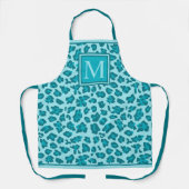Aangepast Blauwgroen blauw Turquoise Green Leopard Schort (Voorkant)