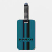 Aangepast Blauwgroen blauw zwart-wit met automatis Bagagelabel (Achterkant verticaal)