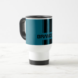 Aangepast Blauwgroen blauw zwart-wit met automatis Reisbeker