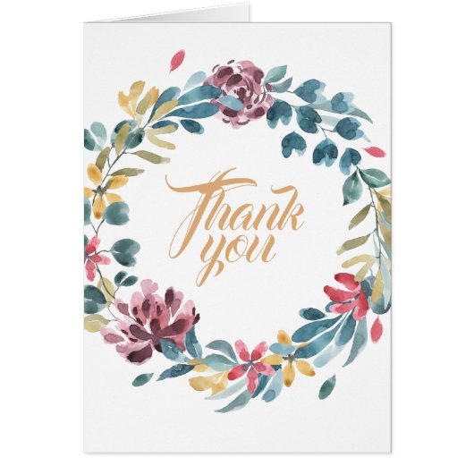 Aangepast Blauwgroen en Bourgogne Floral Wreath Da (Voorkant)