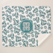 aangepast blauwgroen grijs volleybalpatroon voor m sherpa deken (Voorkant (horizontaal))