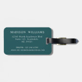 Aangepast Blauwgroen Groen Geel Zwart Chevron Patr Bagagelabel (Achterkant horizontaal)