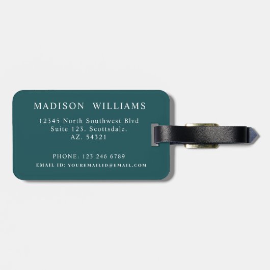 Aangepast Blauwgroen Groen Geel Zwart Chevron Patr Bagagelabel (Achterkant horizontaal)