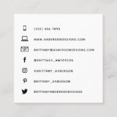 Aangepast Blauwgroen groen met de naam Gold Vierkante Visitekaartje (Achterkant)