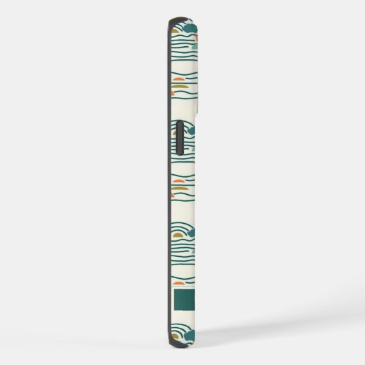 Aangepast Blauwgroen Groen Wit Blauw Abstract Patr iPhone Hoesje (Rechterkant)