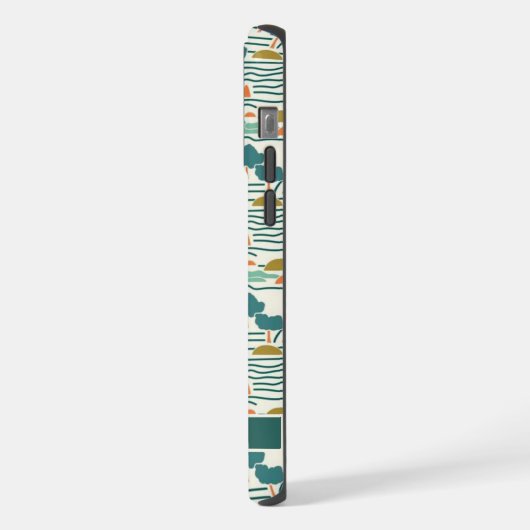 Aangepast Blauwgroen Groen Wit Blauw Abstract Patr iPhone Hoesje (Linkerkant)