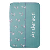 Aangepast Blauwgroen marineblauw op de zeebodem vo Badmat (Voorkant Verticaal)