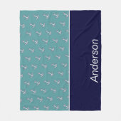 Aangepast Blauwgroen marineblauw op de zeebodem vo Fleece Deken (Voorkant)