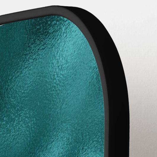 Aangepast Blauwgroen metaalgoud Pickleball Paddle (Links Detail)