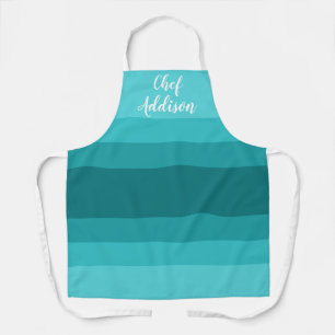 Aangepast blauwgroen Ombre Stiped Schort