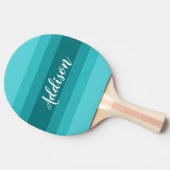 Aangepast blauwgroen Ombre Stiped Tafeltennisbatje (Zijkant)