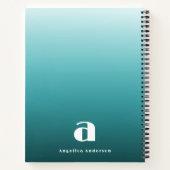 Aangepast Blauwgroen Persoonlijk Notitieboek (Achterkant)