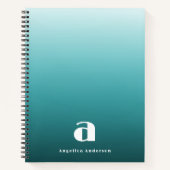 Aangepast Blauwgroen Persoonlijk Notitieboek (Voorkant)