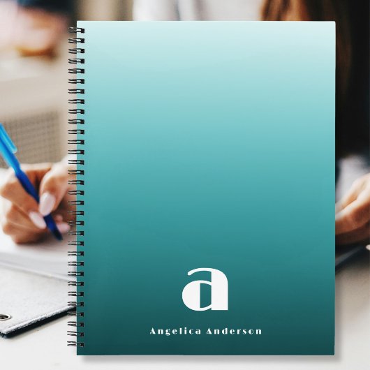 Aangepast Blauwgroen Persoonlijk Notitieboek