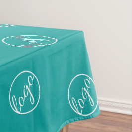 Aangepast Blauwgroen Restaurant Show Logo Business Tafelkleed