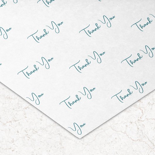 Aangepast Blauwgroen tekstpatroon Bedankt Tissuepapier