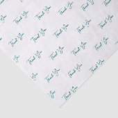 Aangepast Blauwgroen tekstpatroon Bedankt Tissuepapier (Detail)