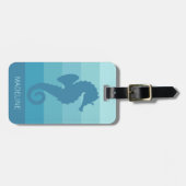 Aangepast Blauwgroen Turkoois Blauw Groen Streepje Bagagelabel (Voorkant horizontaal)