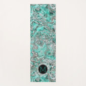 Aangepast Blauwgroen Turquoise Silver Grey Agate P Yogamat (Voorkant)