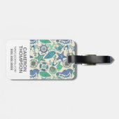 Aangepast Blauwgroen Zee dierentuin Bagagelabel (Achterkant horizontaal)