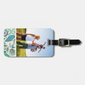 Aangepast Blauwgroen Zee dierentuin Bagagelabel (Voorkant horizontaal)