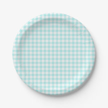 Aangepast Bleek Turquoise Gingham
