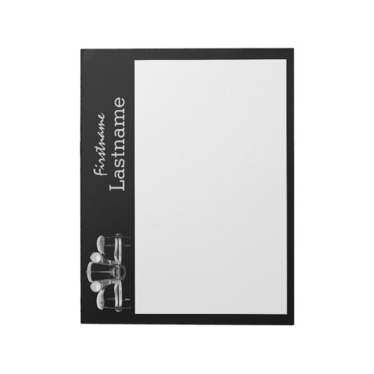 Aangepast blocnote met Vintage-auto (Linkerzijde)