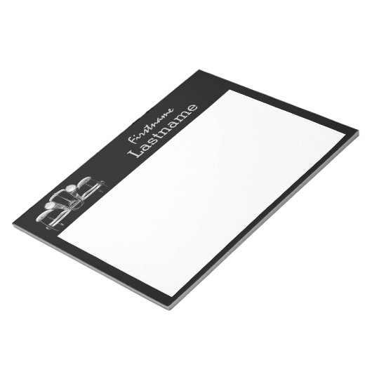 Aangepast blocnote met Vintage-auto (Schuin)