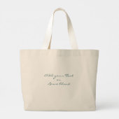 Aangepast bloem D Letter waterverf bladmonogram Grote Tote Bag (Achterkant)