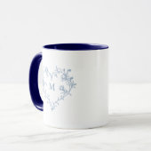 Aangepast bloemendecor met monogram op toile de Jo Mok (Voorkant links)