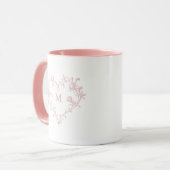 Aangepast bloemendecor met monogram op toile de Jo Mok (Voorkant links)